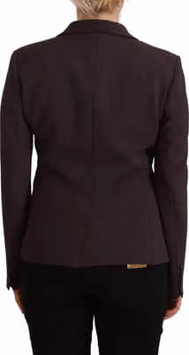 Brown Long Sleeve Single Breasted Women Jacket Blazer