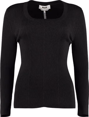 Black Cotton Wool Polyamide Sweatshirt