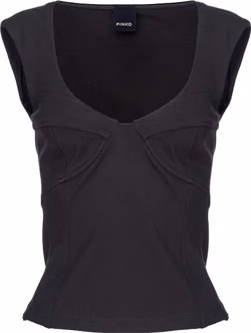 PINKO Black Nylon T-Shirt