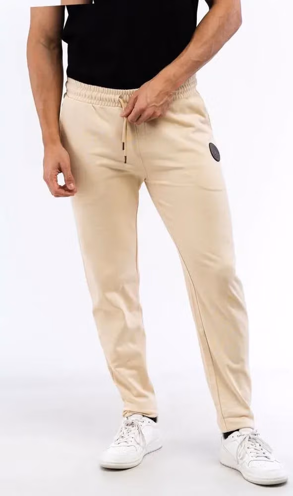 Cavalli Class Beige Cotton Joggers (Workout Pants)