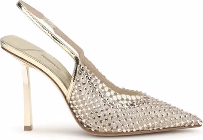 Gold Nylon Platform Pumps