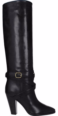 Black Leather High Heel Boots
