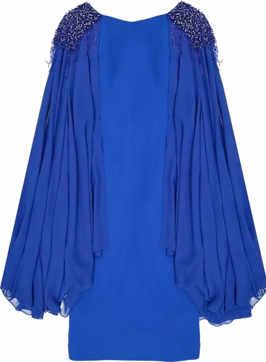 IVAN MONTESI Blue Acetate Cocktail Dress