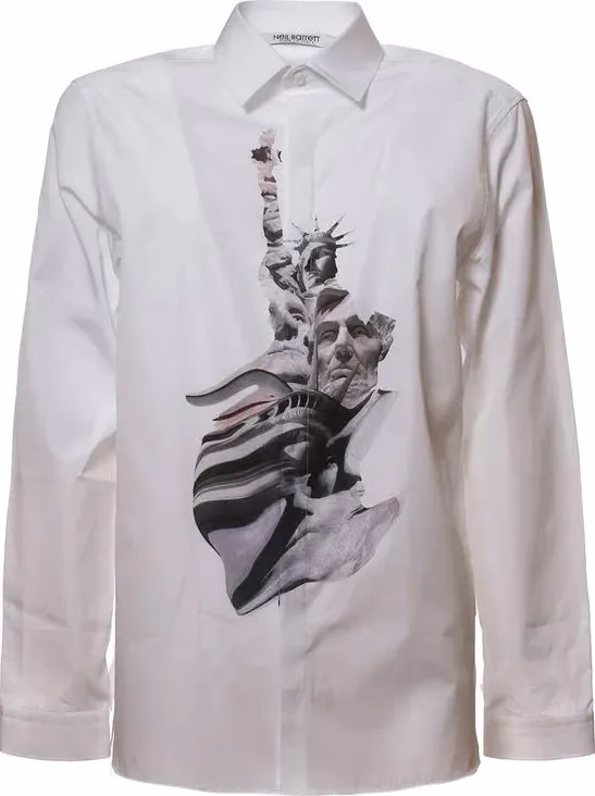 Neil Barrett White Cotton Dress Shirt