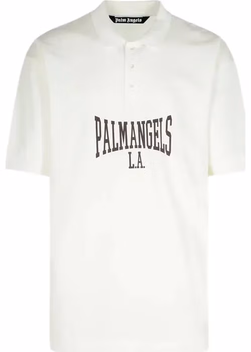 Palm Angels White Cotton Polo Shirt