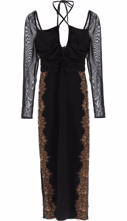 Self-Portrait Black Polyester Cocktail Dress