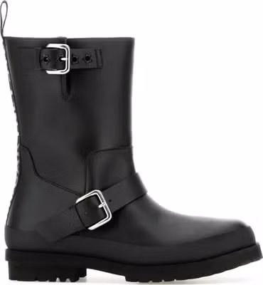 Black Polyester Ankle Boots