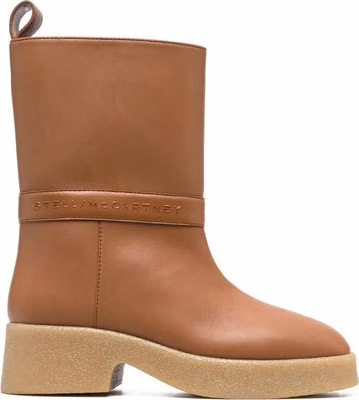 Brown Polyethylene Ankle Boots