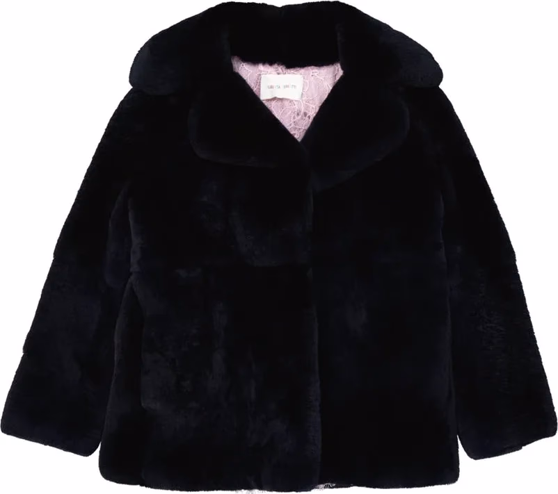 Alberta Ferretti Blue Rabbit Fur Coat