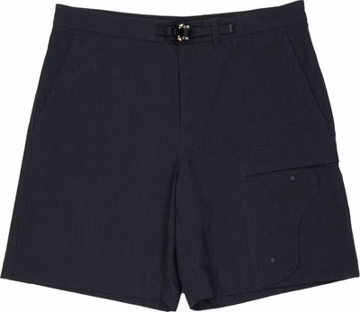 Black Cotton Cargo Shorts