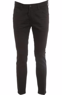 Black Cotton Skinny Jeans