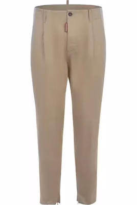 Beige Cotton Chino Pants