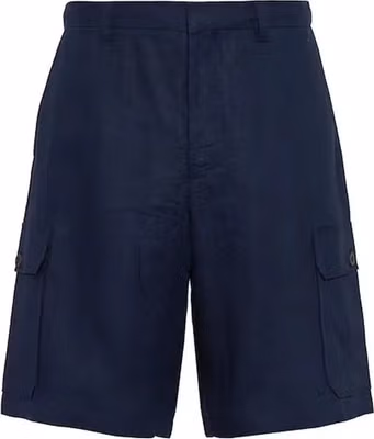 Blue Linen Bermuda Shorts