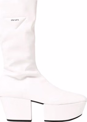 White Polyethylene Lace-Up Boots