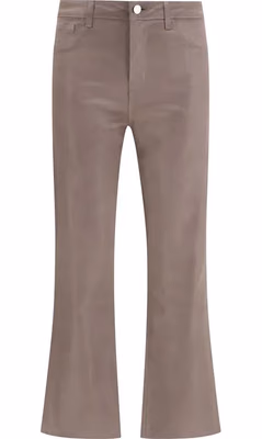Beige Cotton High-Waisted Jean