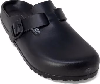 Black Artificial Leather Slippers
