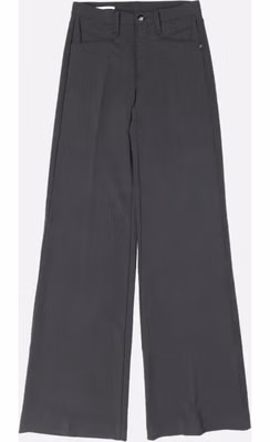 Gray Polyester Casual Pants