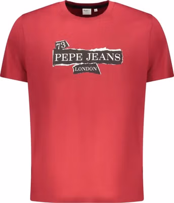 Red Cotton Men T-Shirt