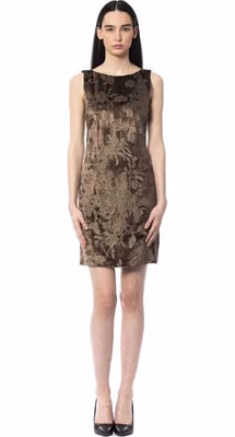 Brown Viscose Casual Dress