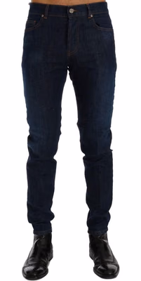 Blue Cotton Slim Fit Jeans