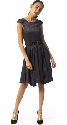 Gray Viscose Casual Dress