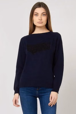 Blue Marabou Sweatshirt