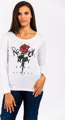 White Cotton Long Sleeve T-Shirt