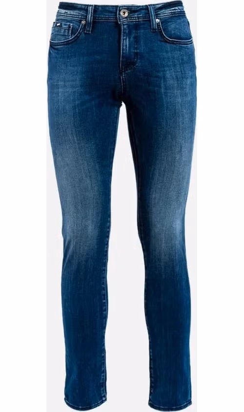 Gas Blue Cotton Slim Fit Jeans