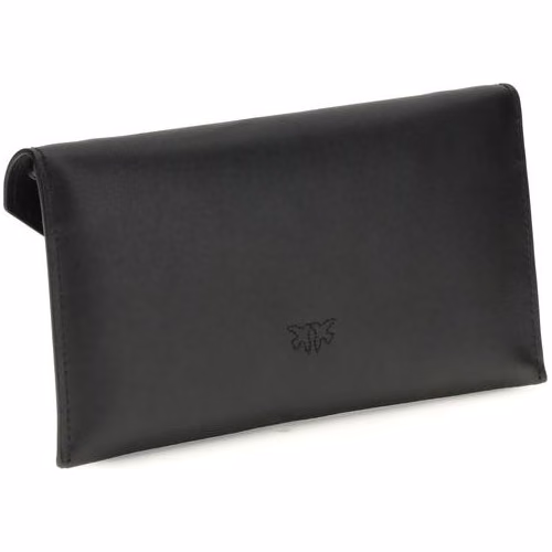 PINKO Black Calf Leather Bos Taurus Clutch Bag
