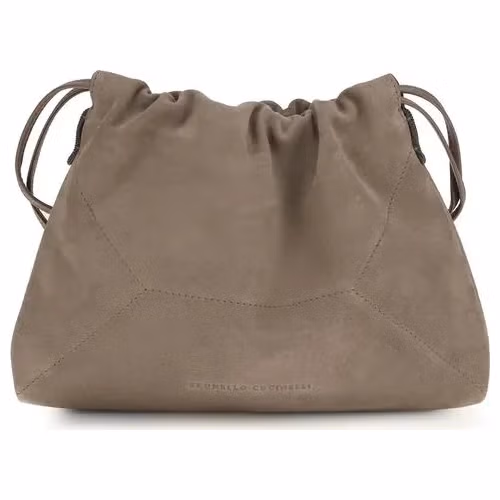 Brunello Cucinelli Beige Calf Leather Bos Taurus Shoulder Bag