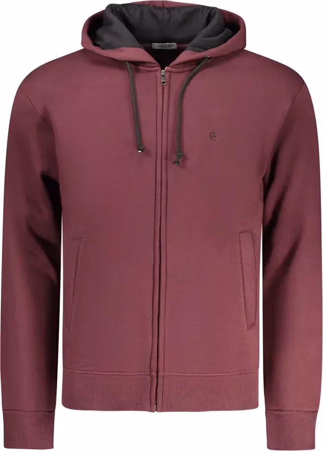 Coveri Moving Red Cotton Men's Hooded Sweatshirt