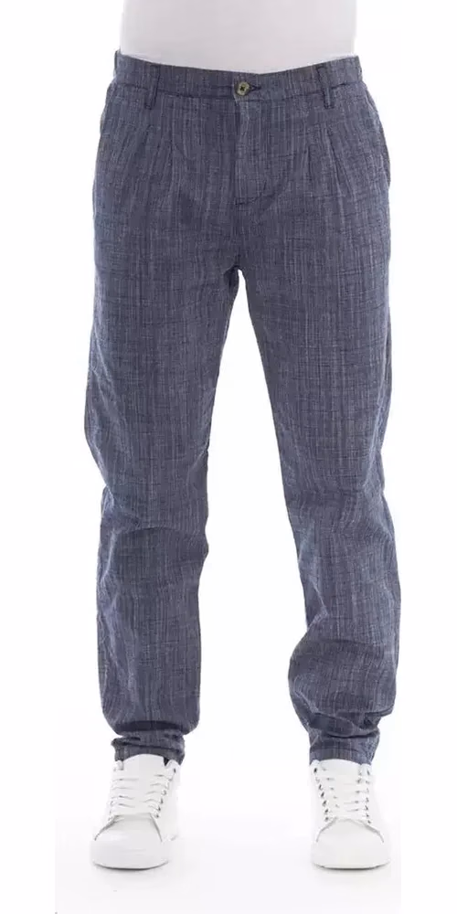 Baldinini Trend Blue Cotton Chino Pants