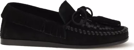 Isabel Marant Black Calf Leather Bos Taurus Slip-On Loafers