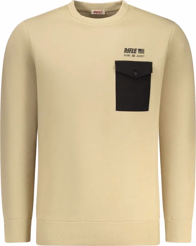 Rifle Beige Cotton Men's Sweatshirt