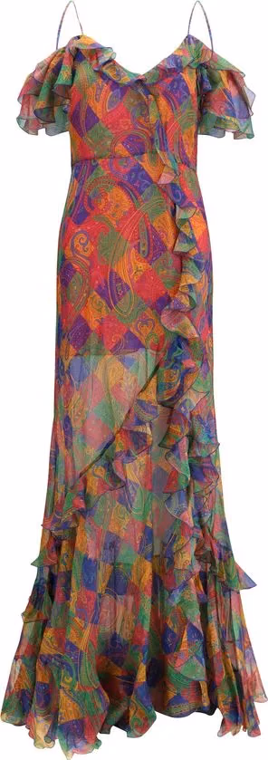 Etro Multicolor Silk Casual Dress