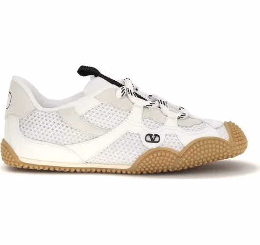 Valentino Garavani White Calf Leather Bos Taurus Athletic Sneakers