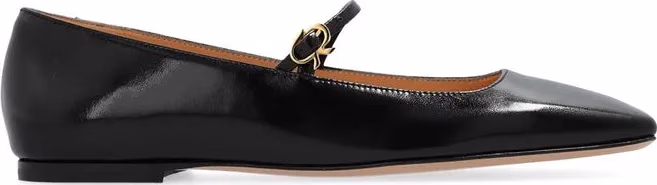 Gianvito Rossi Black Calfskin Ballet Flats