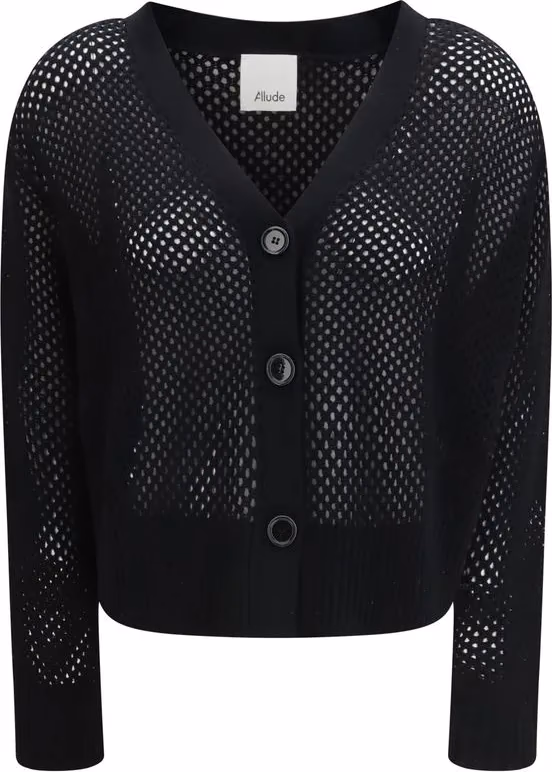 Allude Black Wool Cardigan