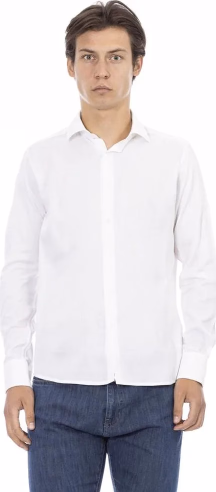 Baldinini Trend White Cotton Long Sleeve T-Shirt