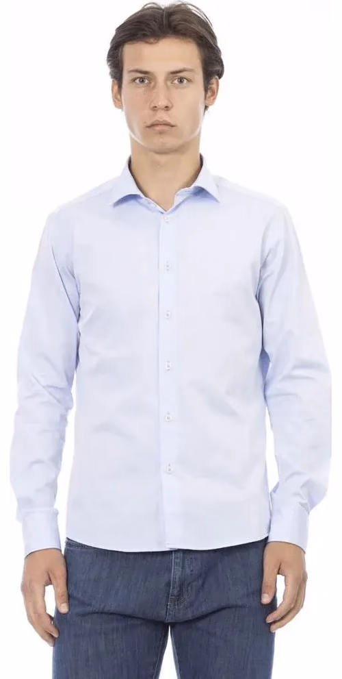 Baldinini Trend Blue Cotton Long Sleeve T-Shirt