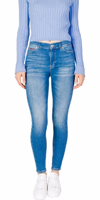 Blue Cotton Skinny Jeans