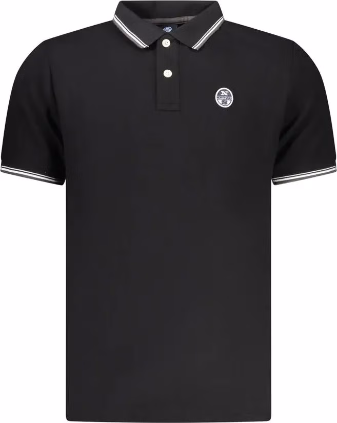 North Sails Black Cotton Men Polo