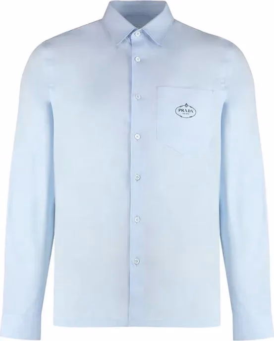 Prada Blue Cotton Dress Shirt