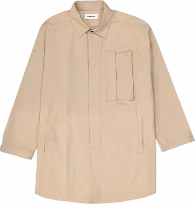 Beige Cotton Full-Length Jacket