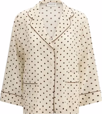 Beige Silk Pattern Shirt
