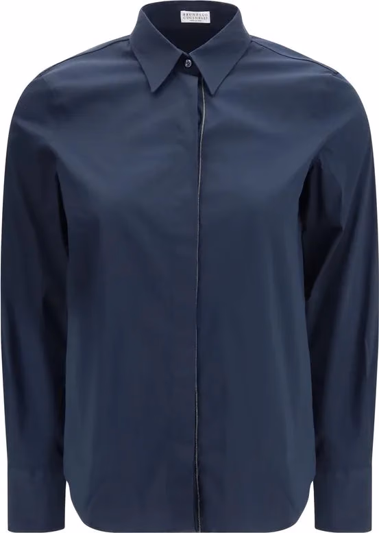 Brunello Cucinelli Blue Cotton Dress Shirt