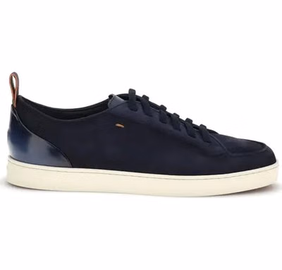 Blue Calf Leather Bos Taurus Low Top Sneakers