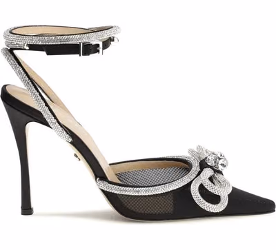 Black Silk High Heel Pumps