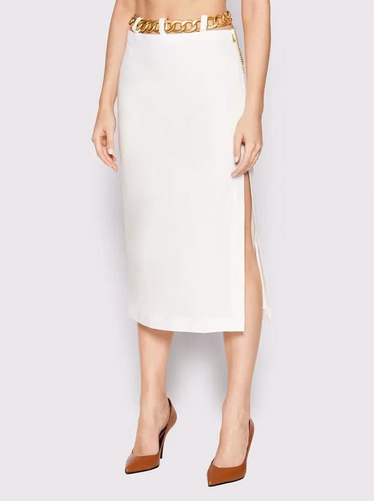 Patrizia Pepe White Viscose Long Skirt