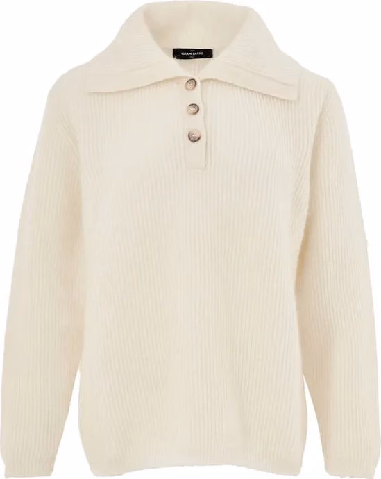 Gran Sasso White Wool Polo Shirt